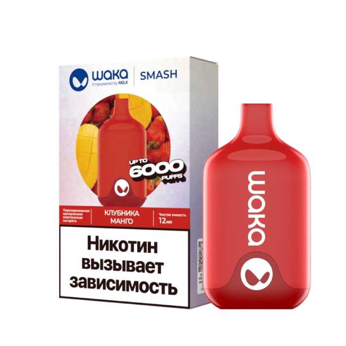 Одноразовый Pod WAKA SMASH 6000 - Клубника Манго
