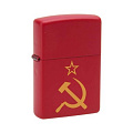 Зажигалка ZIPPO Серп и Молот c покрытием Red Matte,красн.матов.